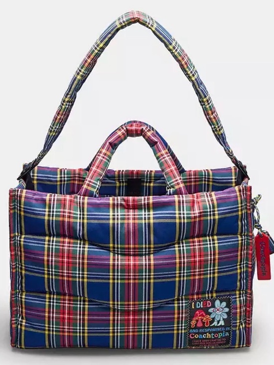 Coach Handbags - Coachtopia Quilted Multicolor Plaid Tote — Blue, Red, Green, Yellow